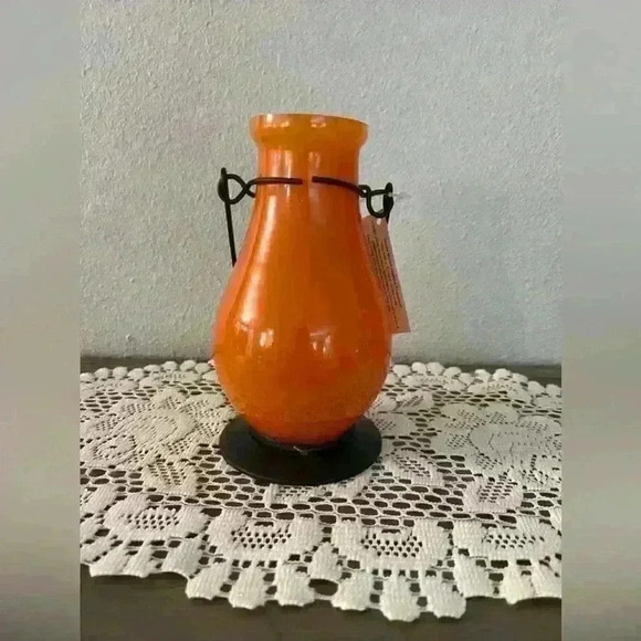 Halloween Glass Jack O Lantern Jar Tea Light Candle NEW - Picture 2 of 3